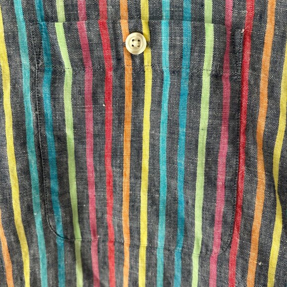 ORVIS men's striped long-sleeve linen shirt (XXL) - Picture 4 of 6